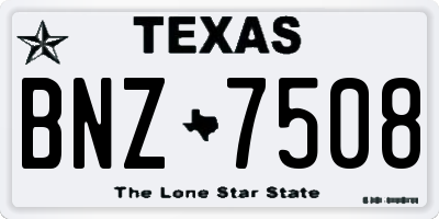 TX license plate BNZ7508