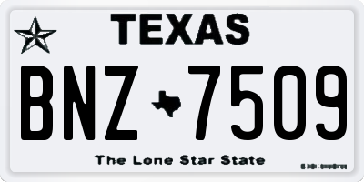TX license plate BNZ7509