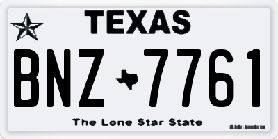TX license plate BNZ7761