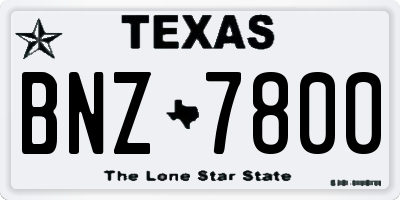 TX license plate BNZ7800