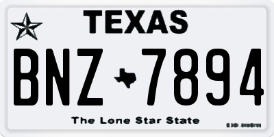 TX license plate BNZ7894
