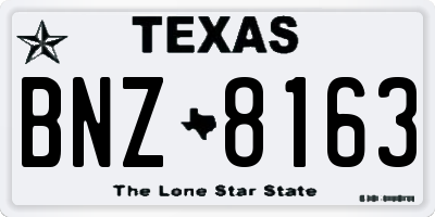 TX license plate BNZ8163