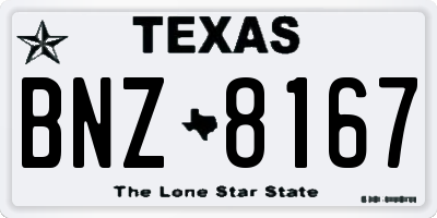TX license plate BNZ8167