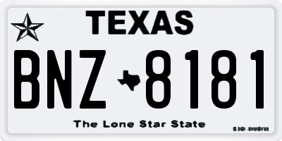 TX license plate BNZ8181