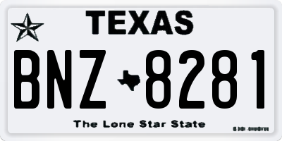 TX license plate BNZ8281