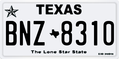 TX license plate BNZ8310