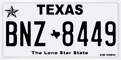 TX license plate BNZ8449