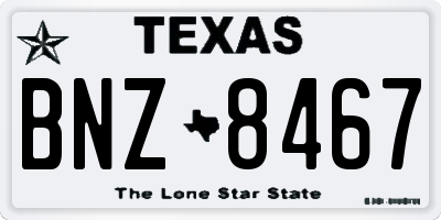 TX license plate BNZ8467