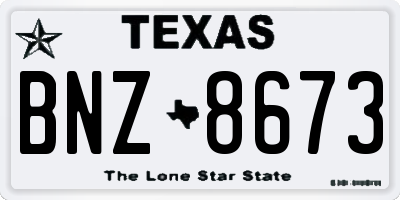 TX license plate BNZ8673