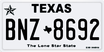 TX license plate BNZ8692