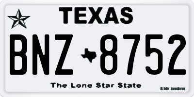 TX license plate BNZ8752