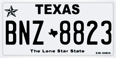 TX license plate BNZ8823