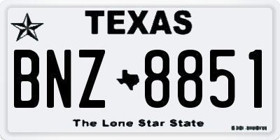 TX license plate BNZ8851