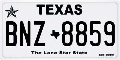 TX license plate BNZ8859