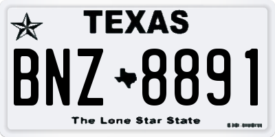 TX license plate BNZ8891
