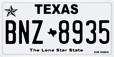 TX license plate BNZ8935