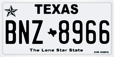 TX license plate BNZ8966