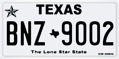 TX license plate BNZ9002