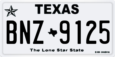 TX license plate BNZ9125