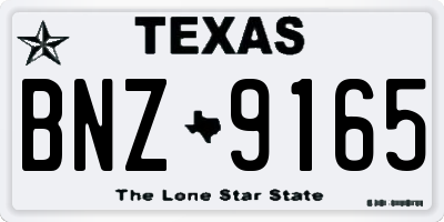TX license plate BNZ9165