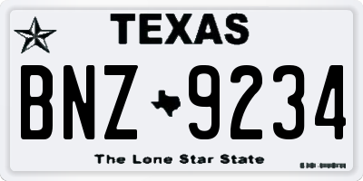 TX license plate BNZ9234