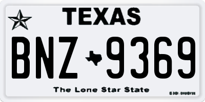 TX license plate BNZ9369