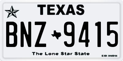 TX license plate BNZ9415
