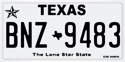 TX license plate BNZ9483