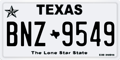 TX license plate BNZ9549