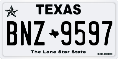 TX license plate BNZ9597