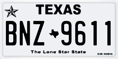 TX license plate BNZ9611