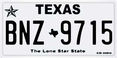 TX license plate BNZ9715