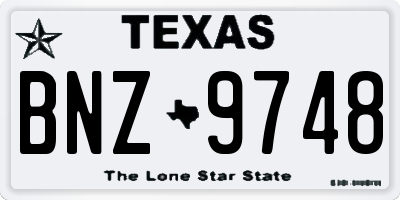 TX license plate BNZ9748