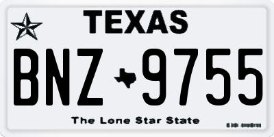 TX license plate BNZ9755
