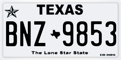 TX license plate BNZ9853