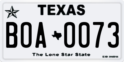 TX license plate BOA0073