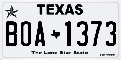 TX license plate BOA1373
