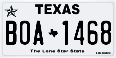 TX license plate BOA1468