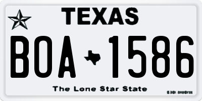 TX license plate BOA1586