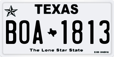 TX license plate BOA1813