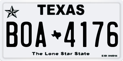 TX license plate BOA4176