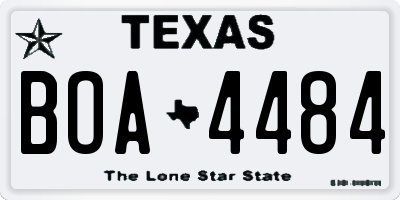 TX license plate BOA4484