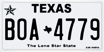 TX license plate BOA4779