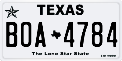 TX license plate BOA4784
