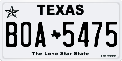 TX license plate BOA5475