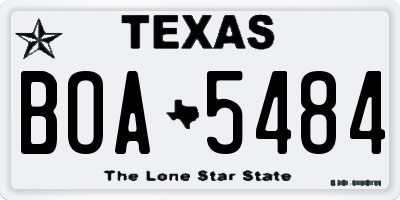 TX license plate BOA5484