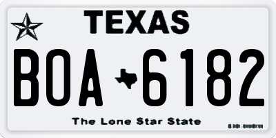 TX license plate BOA6182