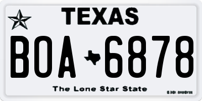 TX license plate BOA6878