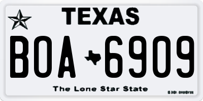 TX license plate BOA6909