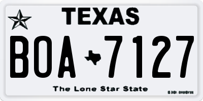 TX license plate BOA7127